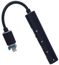 BlackBird USB 3.0 Lightning 2xUSB 1xUSB-C 1xLightning Átalakító Fekete BH1718 (BH1718)