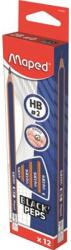 Maped Grafitceruza radírral HB háromszögletű Black Peps Navy 12 db