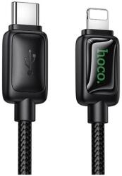 hoco. Adatkábel Type-C - Lightning 30W PD gyorstöltő LED 120cm fekete (U146_C_L_B)