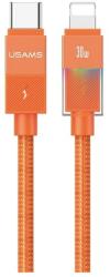 USAMS U93 adatkábel Type-C - lightning 30W PD LED 120cm NARANCSSÁRGA SJ776USB02 (SJ776USB02)