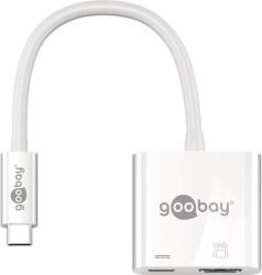 Goobay USB 2.0 Type C USB 2.0 Type C + HDMI Hosszabbító Fehér 14cm 62110 (62110)