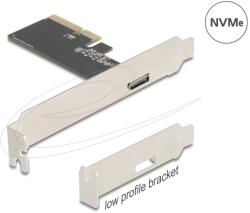 Delock PCI Express x4 kártya - 1 x külső OCuLink SFF-8612 alacsony profilú DL90965 (DL90965)