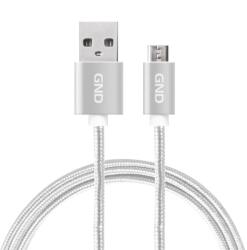  MicroUSB kábel 2m fonott ezüst USB A DBKF-GNDMICUSB200MM05 (DBKF-GNDMICUSB200MM05)