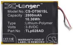 Cameron Sino Li-Polymer akku 3.8V/2800mAh, Alcatel TLP028AC kompatibilis, FEKETE (CS-OT961SL)