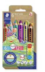 STAEDTLER Noris junior 140 Színes duo ceruza készlet hegyezővel 6 szín (1402 C6)