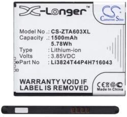 Cameron Sino ZTE Blade A520 CAMERON SINO Li-Ion akku 3.85V/1500mAh, ZTE Li3824T44P4H716043 kompatibilis, FEKETE (CS-ZTA603XL)