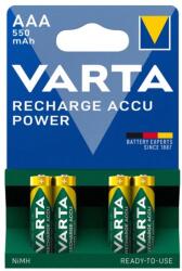 VARTA RECHARGE ACCU POWER elem (AAA. 1.2V. 550mAh Ni-MH. újratölthető) 4db/csomag (56743101404)