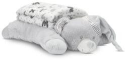 Lorelli Poffy Duo takaró 75x90cm párnával 45x30cm - White Grey Teddy Bear (3800166122250)