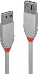 Lindy USB Hosszabbító Szürke 20cm 36710 (36710)