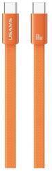 USAMS U96 adatkábel Type-C - Type-C 60W PD gyorstöltő lapos 120cm NARANCSSÁRGA SJ783USB02 (SJ783USB02)