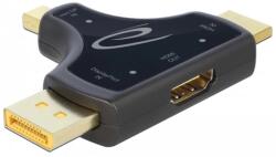 Delock DisplayPort + Mini DP HDMI Átalakító Fekete 7cm 64059 (64059)