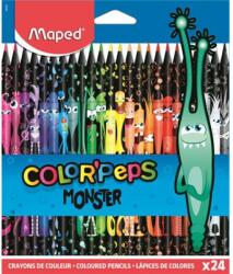 Maped Színes ceruza készlet háromszögletű Color Peps Monster 24 különböző szín