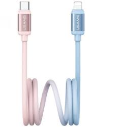 USAMS IPAD USAMS BICOLOR adatkábel Type-C - lightning, 120cm, KÉK/RÓZSASZÍN (SJ757USB03)