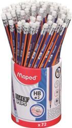 Maped Grafitceruza radírral ceruzatartó HB háromszögletű Black Peps Navy 72 db