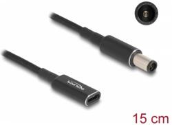 Delock Laptop töltőkábel adapterkábel USB Type-C anya - HP 7.4 x 5.0 mm apa ott 15 cm (60032)