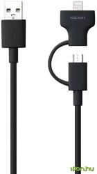 OZAKI USB Lightning és Micro USB Töltő/adatkábel Fekete 1m OT225BK (OT225BK)