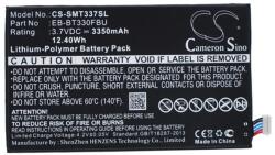 Cameron Sino Samsung Tab4 8.0 LTE CAMERON SINO Li-Polymer akku 3.7V/3350mAh, Samsung EB-BT330FBU kompatibilis, FEKETE (CS-SMT337SL)