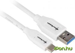 Sharkoon USB 3.1 USB 3.1 Type C Átalakító Fehér 1m 4044951021161 (4044951021161)