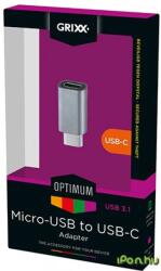 Grixx Micro USB 3.0 Type C Átalakító Szürke 5cm GROADCTOMUSB01 (GROADCTOMUSB01)