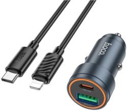 hoco. Z57 Autós töltő 1xUSB-C + lightning fekete (Z57A_LIGHTNING_B)