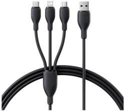 Baseus 3in1 adatkábel Type-C - Type-C/Lightning/microUSB 3.5A 130cm fekete P10376303121-00 (P10376303121-00)