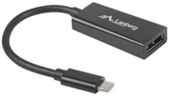 Lanberg USB 2.0 Type C DisplayPort Átalakító Fekete 15cm AD-UC-DP-01 (AD-UC-DP-01)