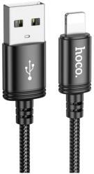 hoco. X91 adatkábel (USB - lightning, 2.4A, gyorstöltő, 300cm, cipőfűző) FEKETE (X91_USB_LIGHTNING_B)