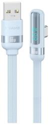 USAMS US-SJ651 adatkábel USB - Type-C 66W gyorstöltő 90 fokos cipőfűző 120cm világoskék SJ651USB03 (SJ651USB03)