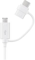 Samsung adatkábel 2in1 USB - microUSB/Type-C . 150cm. FEHÉR OEM/bulk csomagolás (EP-DG930DW)