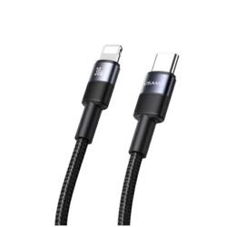 USAMS IPAD USAMS SY SERIES adatkábel Type-C - lightning, 120cm, FEKETE (SJ729USB01)