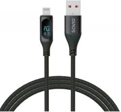 SAVIO USB Lightning Töltő/adat Fekete 1m CL-173 (CL-173)