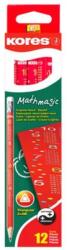 Kores Mathmagic grafitceruza radírral HB háromszögletű 12 db