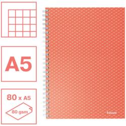 Esselte Colour Breeze spirálfüzet A5 kockás korall (628468)