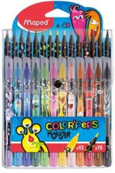 Maped Color Peps Monster Filctoll és színes ceruza készlet 12+15 különböző szín