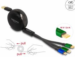 Delock USB Lightning + Micro USB + USB Type C Átalakító Fekete 1.13m 85359 (85359)