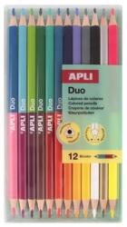 APLI Duo Színes ceruza készlet kétvégű háromszögletű 24 szín (20082)