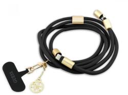 GUESS CROSSBODY STRAP 4G CHARM adatkábel Type-C - Type-C, nyakpánt, FEKETE (GUCCUCNY4GDK)