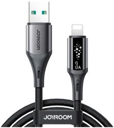 JOYROOM STARTALK adatkábel USB-Lightning 3A PD gyorstöltő LED 120cm fekete (S-A60 A-L 3A 1.2M BLACK)