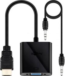 Goobay HDMI VGA/D-Sub + Jack Átalakító Fekete 15cm 68793 (68793)