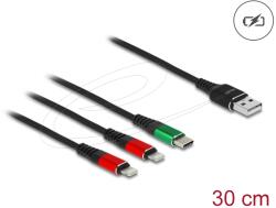Delock USB Lightning + USB Type C Átalakító Fekete 30cm 87881 (87881)