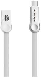 Nillkin PLUS III adatkábel USB - microUSB - Type-C, lapos kábel, FEHÉR (GP-69731)