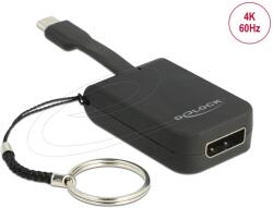 Delock USB 3.0 Type C DisplayPort 1.2/1.2a Átalakító Fekete 3cm 63940 (63940)