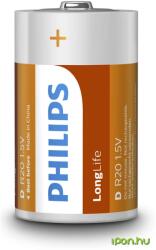Philips LongLife cink-szén góliát elem (D) 2db (R20L2B/10)