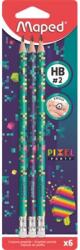 Maped Pixel Party Grafitceruza radírral HB háromszögletű 6 db (851816)