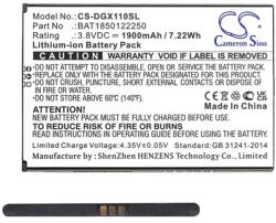 Cameron Sino Doogee X11 CAMERON SINO Li-Ion akku 3.8V/1900mAh, Doogee BAT1850122250 kompatibilis, FEKETE (CS-DGX110SL)