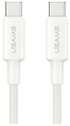 USAMS U90 adatkábel Type-C - Type-C 60W PD 100cm fehér SJ763USB01 (SJ763USB01)