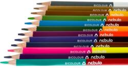 Nebulo Színes ceruza készlet kétvégű háromszögletű 24 különböző szín (SZC-TR-12/24)
