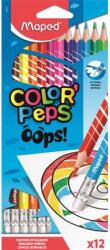 Maped Színes ceruza készlet háromszögletű radírozható Color Peps Monster 12 különböző szín