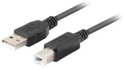Lanberg USB 2.0 AM-BM Összekötő Fekete 1m CA-USBA-15CU-0010-BK (CA-USBA-15CU-0010-BK)