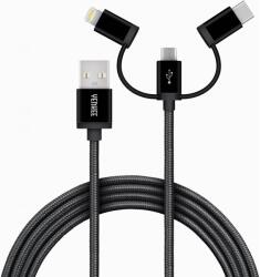 YENKEE USB Lightning + Micro USB + USB Type C Átalakító Fekete 1m YCU 400 (YCU 400)